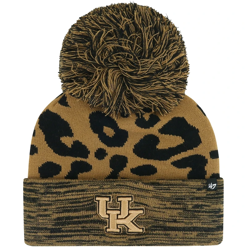 Women's '47  Brown Kentucky Wildcats Rosette Cuffed Knit Hat with Pom