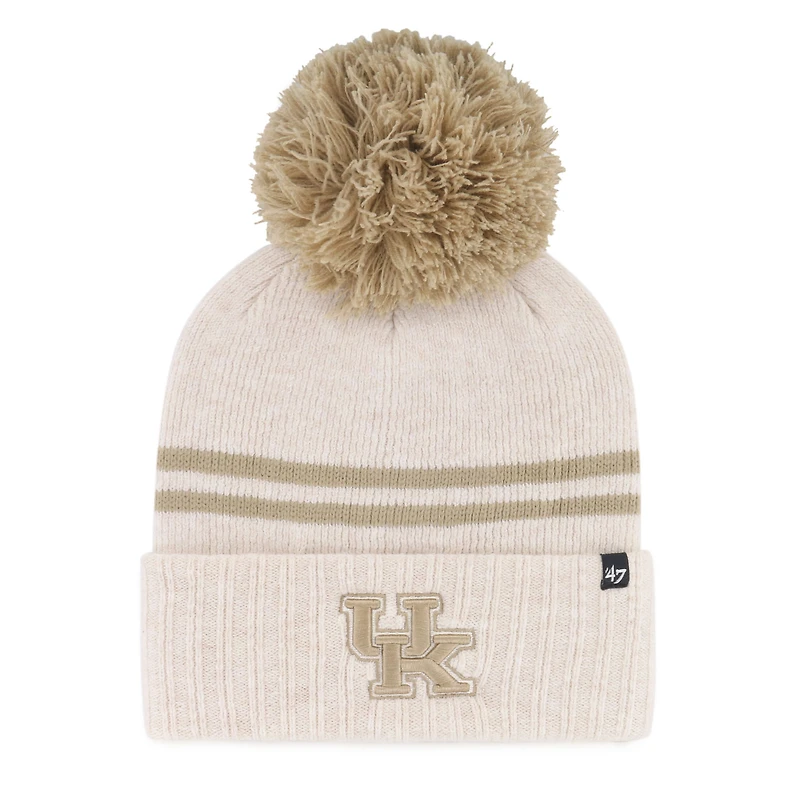 Bonnet en tricot à revers et pompon pour femme Kentucky Wildcats Core & Inline Latte '47 Natural