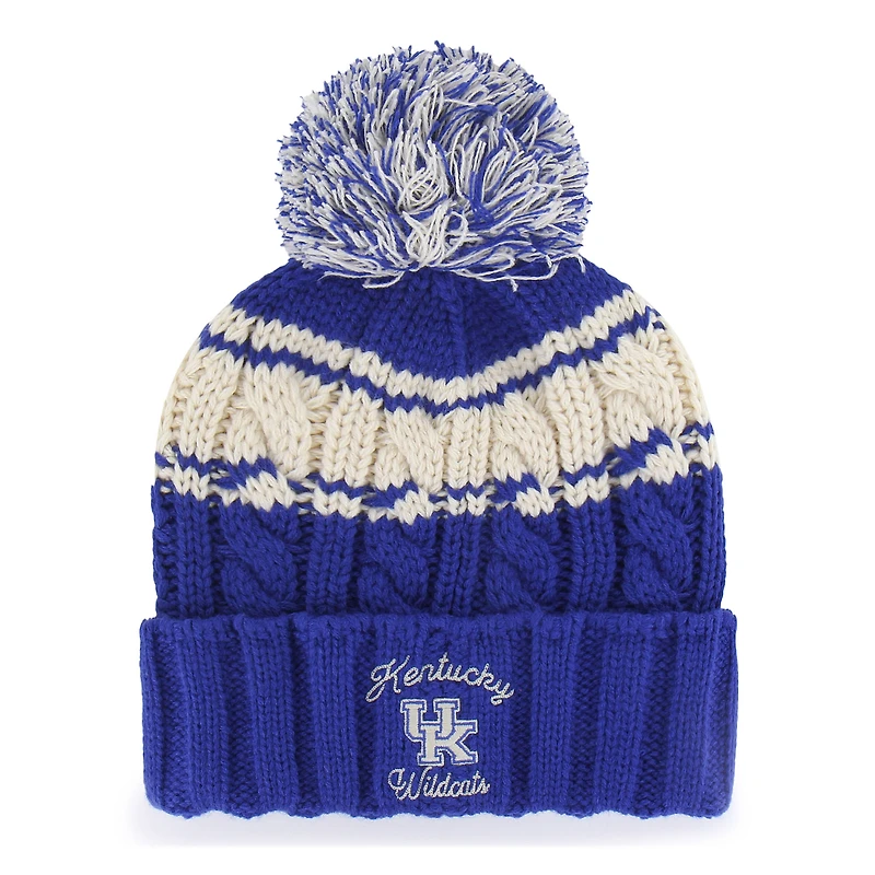 Bonnet en tricot à revers Emma '47 Royal Kentucky Wildcats pour femme avec pompon