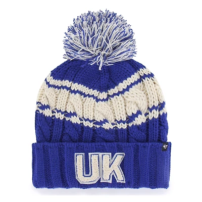 Bonnet en tricot à revers Emma '47 Royal Kentucky Wildcats pour femme avec pompon