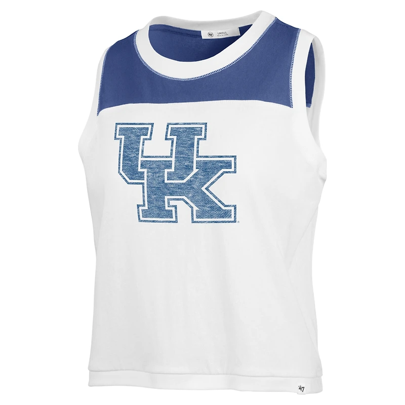 Women's '47 White Kentucky Wildcats Premier Zoey Waist Length Tank Top