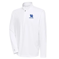 Women's Antigua  White Kentucky Wildcats Basketball Tribute Half-Zip Pullover Top