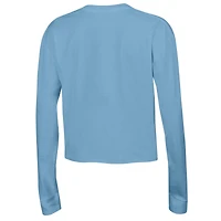 Women's Champion Blue Kentucky Wildcats Boyfriend Cropped Long Sleeve T-Shirt