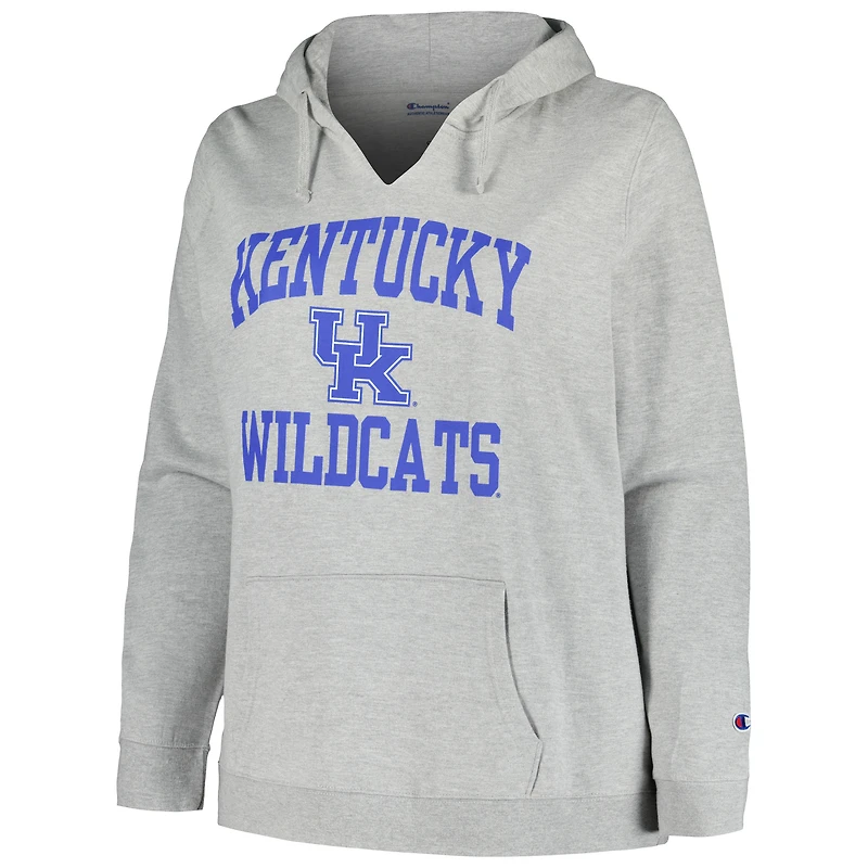 Pull à col cranté Heart & Soul Champion Heather Grey Kentucky Wildcats pour femmes, taille plus