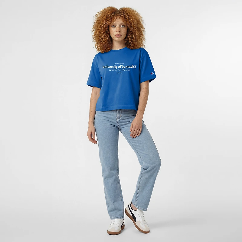 Women's Champion Royal Kentucky Wildcats Home Wordmark T-Shirt