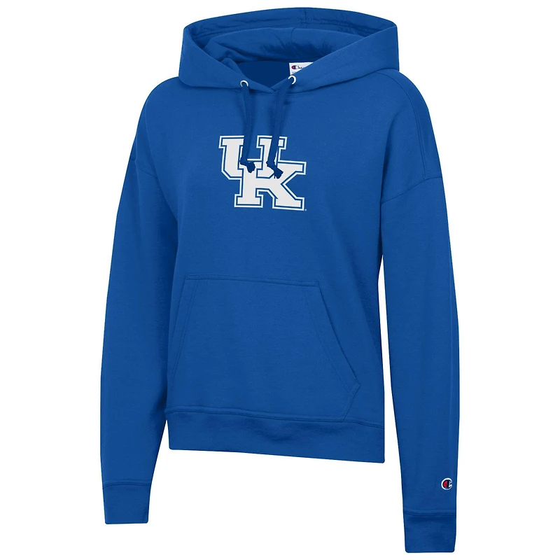 Women's Champion Royal Kentucky Wildcats Powerblend Fleece Pullover Hoodie