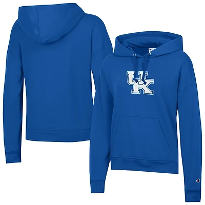 Women's Champion Royal Kentucky Wildcats Powerblend Fleece Pullover Hoodie