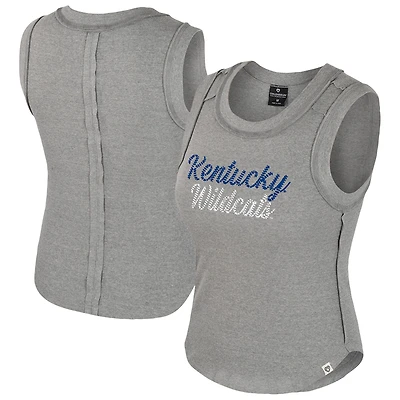Women's Colosseum Heather Gray Kentucky Wildcats Beach You Ribbed Tank Top