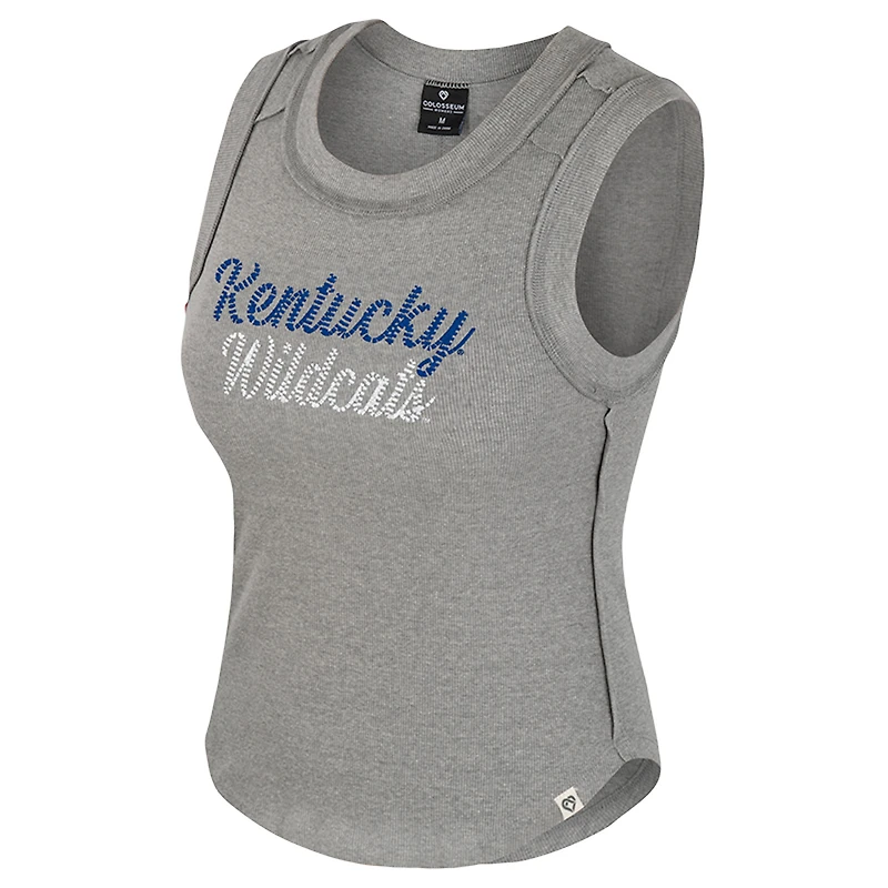 Débardeur côtelé tri-blend gris chiné Colosseum pour femme, Kentucky Wildcats Beach You