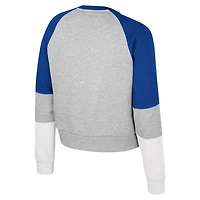 Sweat-shirt à col rond et strass Katinka pour femme Colosseum Heather Grey Kentucky Wildcats