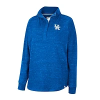Women's Colosseum Royal Kentucky Wildcats Natalie Speckled Quarter-Snap Top