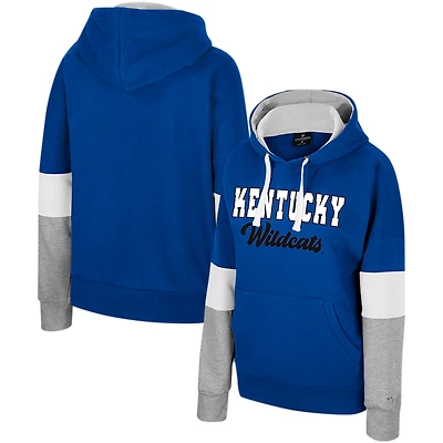 Sweat à capuche surdimensionné blocs de couleurs Colosseum Royal Kentucky Wildcats pour femmes