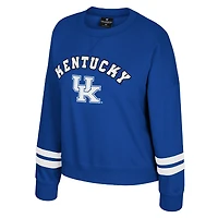 Women's Colosseum Royal Kentucky Wildcats Splashy Crewneck Fleece Sweatshirt