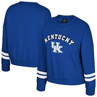 Women's Colosseum Royal Kentucky Wildcats Splashy Crewneck Fleece Sweatshirt