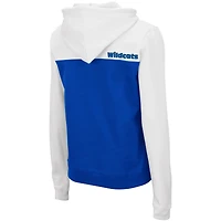 Women's Colosseum White/Royal Kentucky Wildcats Aidan Lightweight Half-Zip Hoodie