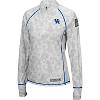 Colosseum White Kentucky Wildcats OHT Military Appreciation Officer Arctic Camo Fitted Lightweight 1/4-Zip Jacket