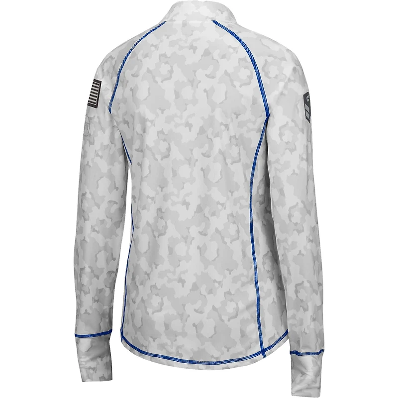 Colosseum White Kentucky Wildcats OHT Military Appreciation Officer Arctic Camo Fitted Lightweight 1/4-Zip Jacket