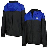 Women's Columbia Black/Royal Kentucky Wildcats Flash Forward Full-Zip Hoodie Windbreaker Jacket