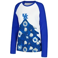 Women's Concepts Sport Royal Kentucky Wildcats Tinsel Ugly Sweater Long Sleeve T-Shirt & Pants Sleep Set