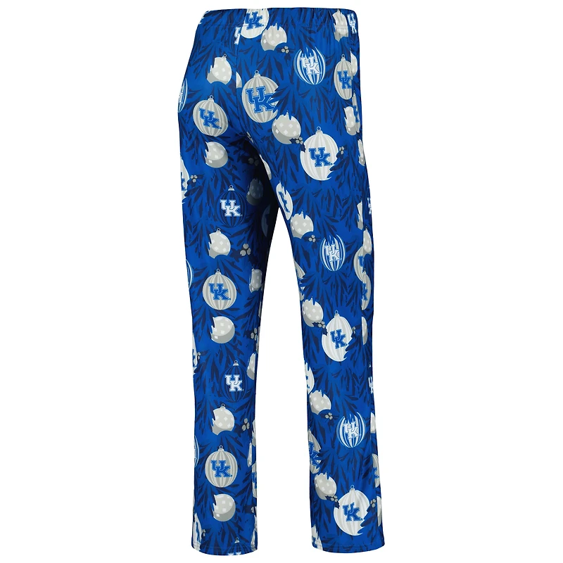 Women's Concepts Sport Royal Kentucky Wildcats Tinsel Ugly Sweater Long Sleeve T-Shirt & Pants Sleep Set