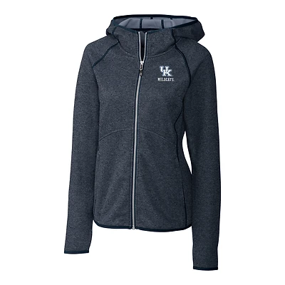 Veste à capuche entièrement zippée pour femme, bleu, Cutter & Buck, Kentucky Wildcats