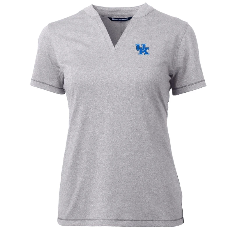 Women's Cutter & Buck Heather Gray Kentucky Wildcats Forge Blade V-Neck Top