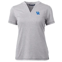 Women's Cutter & Buck Heather Gray Kentucky Wildcats Forge Blade V-Neck Top