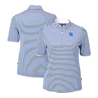 Women's Cutter & Buck  Royal Kentucky Wildcats DryTec Virtue Eco Pique Stripe Recycled Polo