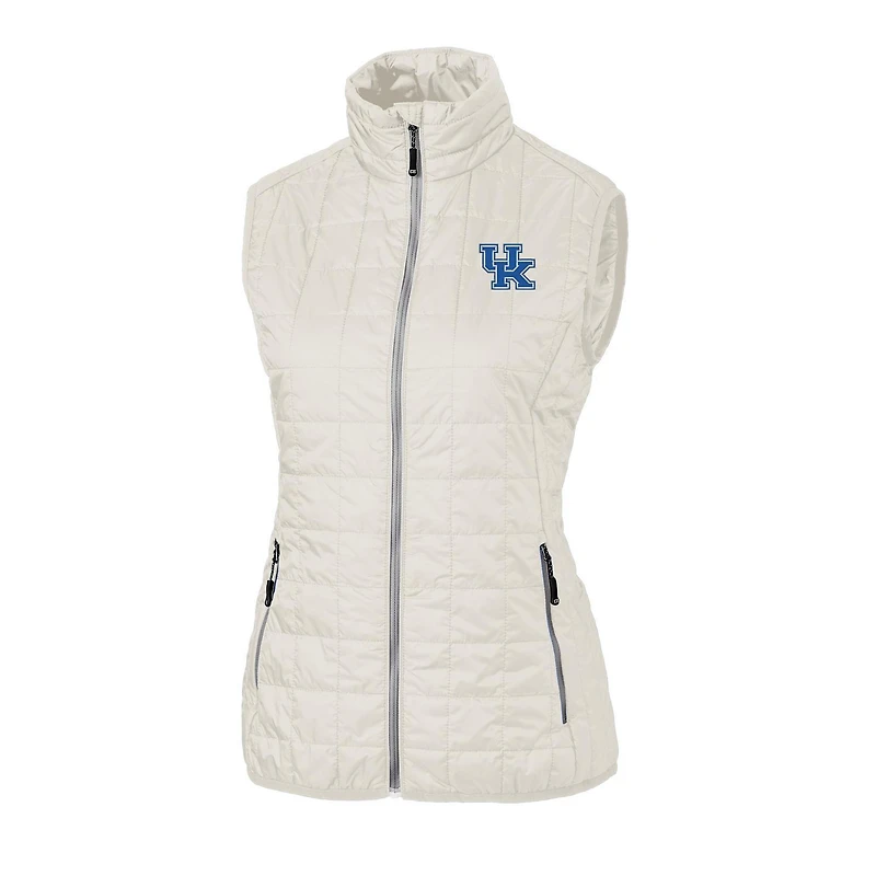 Gilet zippé intégral Cutter & Buck White Kentucky Wildcats Rainier PrimaLoft Eco pour femme