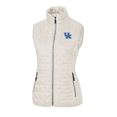 Gilet zippé intégral Cutter & Buck White Kentucky Wildcats Rainier PrimaLoft Eco pour femme