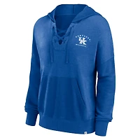 Women's Fanatics Heather Blue Kentucky Wildcats Campus Lace-Up Pullover Hoodie