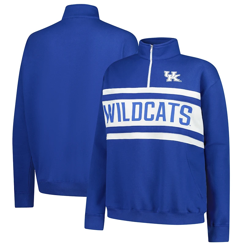 Women's Fanatics Royal/White Kentucky Wildcats Plus Quarter-Zip Pullover