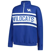 Women's Fanatics Royal/White Kentucky Wildcats Plus Quarter-Zip Pullover
