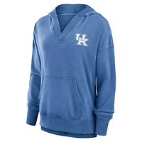 Sweat à capuche col en V molleton français Snow Wash de Royal Kentucky Wildcats Initiative pour femmes Fanatics