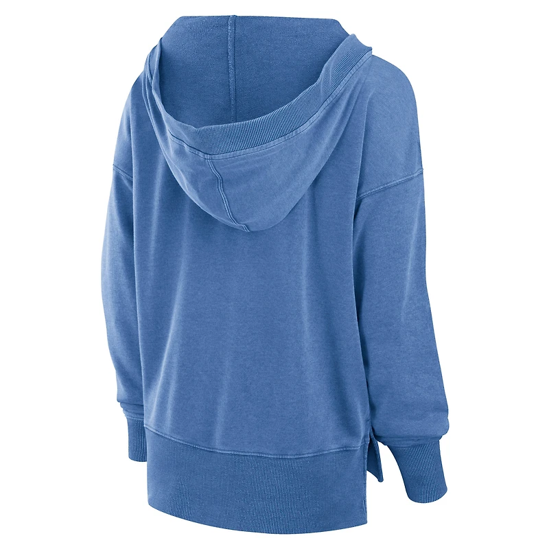 Sweat à capuche col en V molleton français Snow Wash de Royal Kentucky Wildcats Initiative pour femmes Fanatics