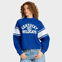 Women's Fanatics Royal Kentucky Wildcats Oversized Hometown Premium Punt Coverage Raglan Pullover Sweatshirt