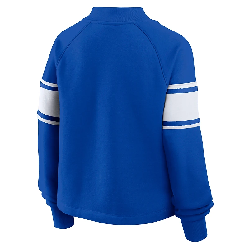 Women's Fanatics Royal Kentucky Wildcats Oversized Hometown Premium Punt Coverage Raglan Pullover Sweatshirt