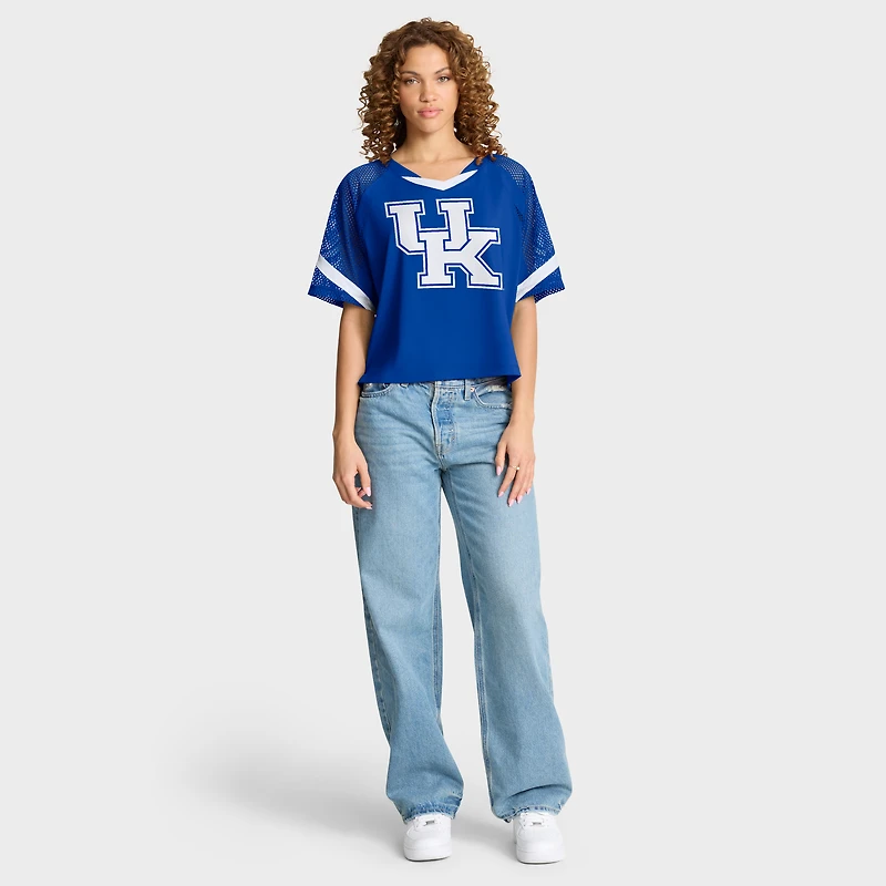 Women's Fanatics Royal Kentucky Wildcats Oversized Raglan V-Neck Fashion Jersey