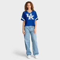 Women's Fanatics Royal Kentucky Wildcats Oversized Raglan V-Neck Fashion Jersey