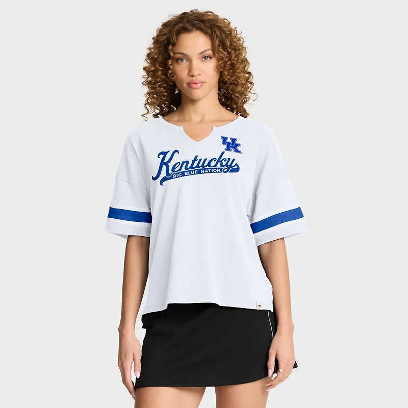 T-shirt blanc Fanatics pour femme avec inscription « Hometown » des Wildcats du Kentucky
