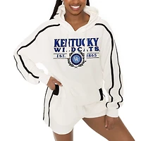 Ensemble sweat à capuche et short pour femme Gameday Couture Cream Kentucky Wildcats Down, Set, Go