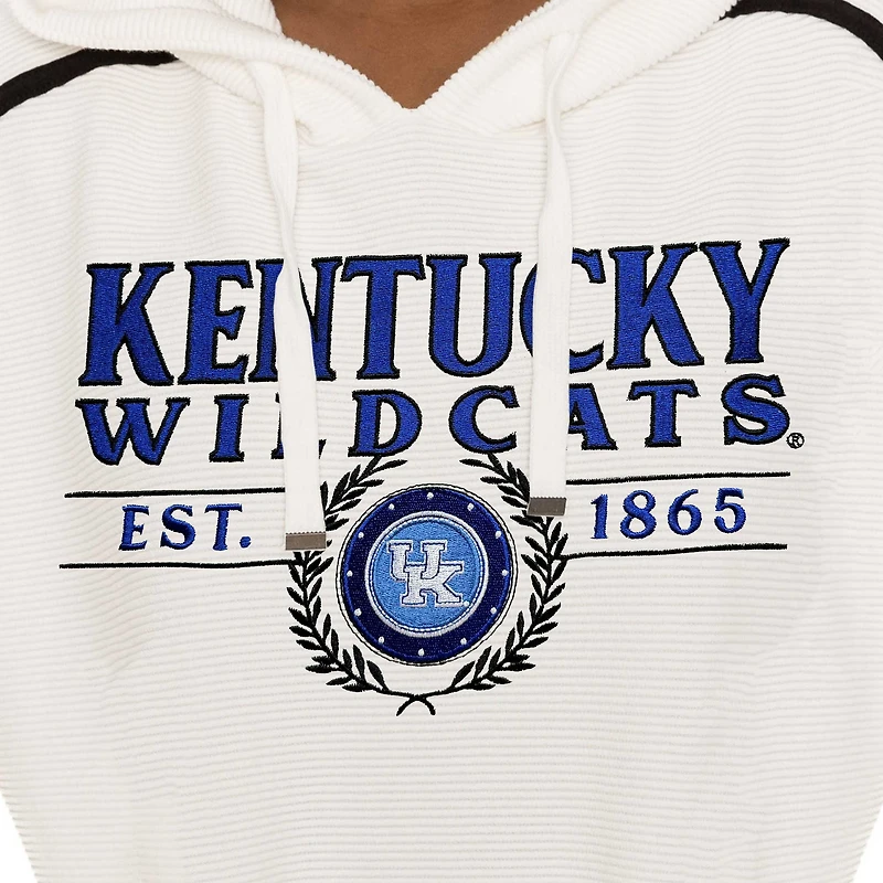Women's Gameday Couture Cream Kentucky Wildcats Down, Set, Go Pullover Hoodie and Shorts Set