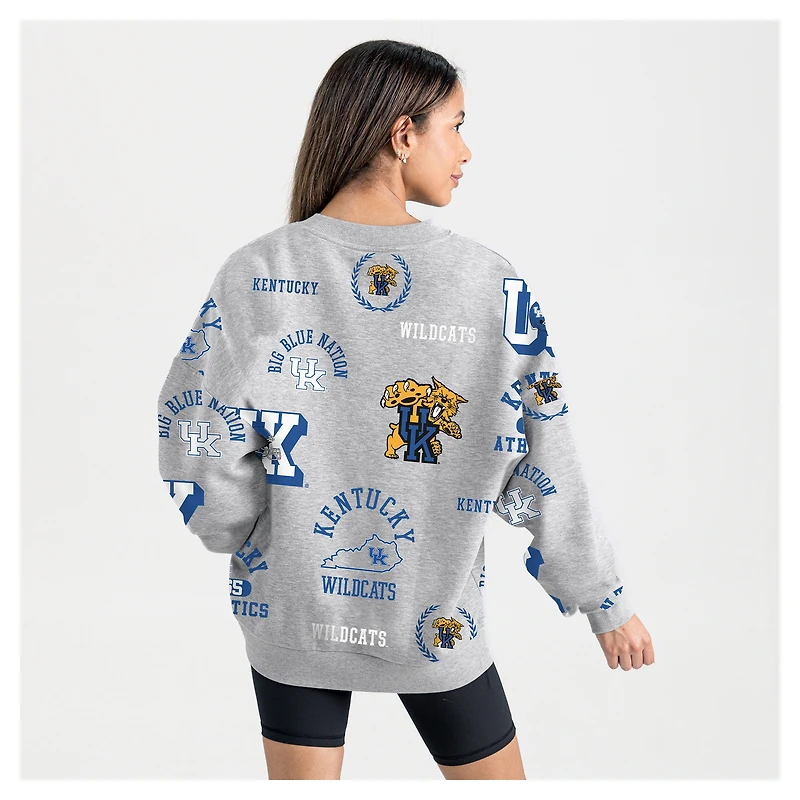 Women's Gameday Couture Gray Kentucky Wildcats Always on Repeat Fleece Sweatshirt