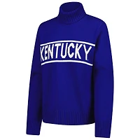 Women's Gameday Social Royal Kentucky Wildcats Chenille Turtleneck Sweater
