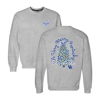 Women's  Heather Gray Kentucky Wildcats Classic Merry Christmas Tree Crewneck Sweatshirt
