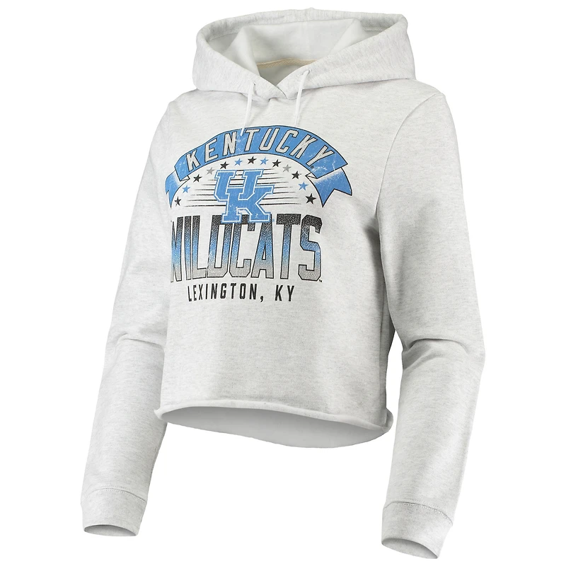 Women's League Collegiate Wear Ash Kentucky Wildcats Banner 1636 Sweat à capuche court