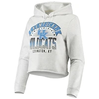 Women's League Collegiate Wear Ash Kentucky Wildcats Banner 1636 Sweat à capuche court