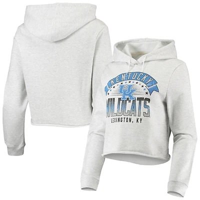 Women's League Collegiate Wear Ash Kentucky Wildcats Banner 1636 Sweat à capuche court