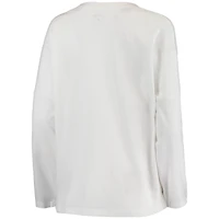 T-shirt à manches longues surdimensionné avec corde linge Kentucky Wildcats de la ligue collégiale pour femmes, blanc