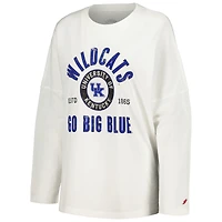 Women's League Collegiate Wear White Kentucky Wildcats Clothesline Oversized Long Sleeve T-Shirt